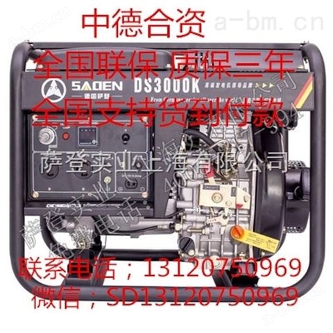 萨登DS3000K电启动220V柴油发电机招经销商